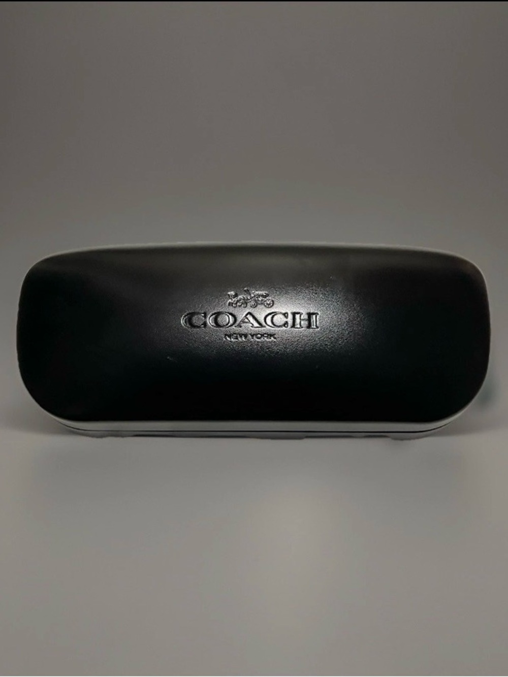 Coach Hard Shell Glasses Case Glossy Black Sunglasses Small Case W/ Cloth